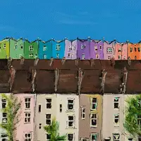 Colourful terraced houses in Totterdown