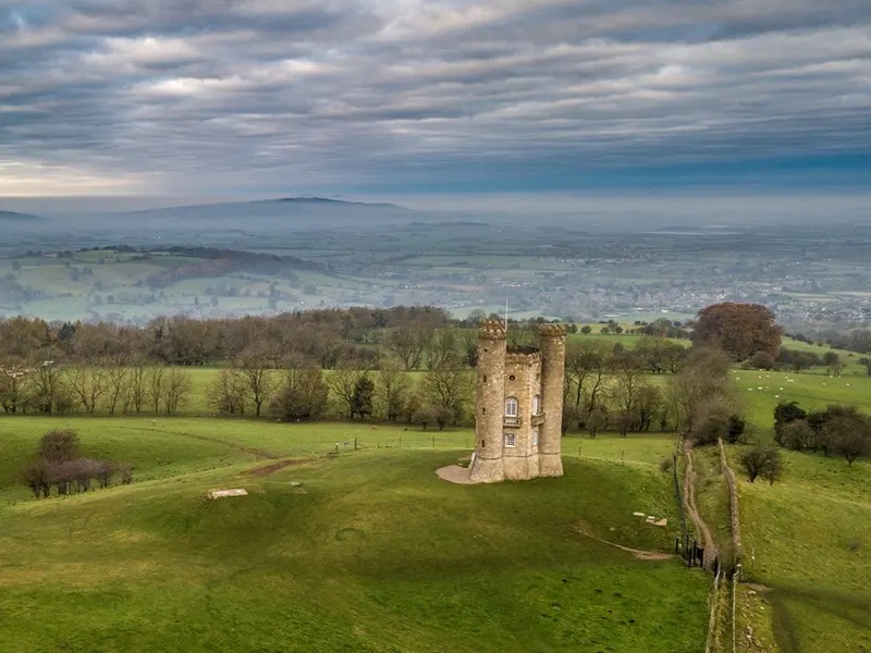 Broadway Tower folly on a hill