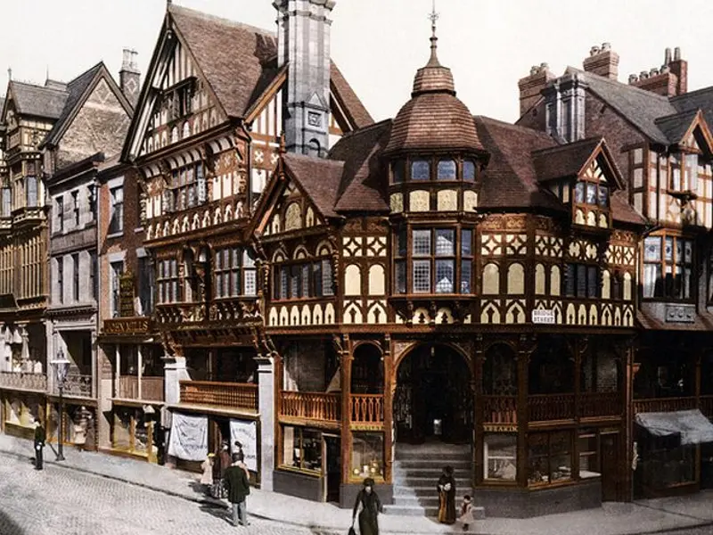 The unique two-tiered shopping arcades known as The Rows