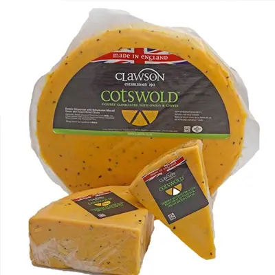 Wedges of Cotswold cheese