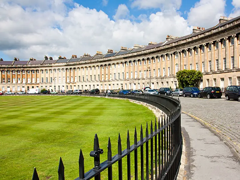 The curved architecture of the Royal Crescent