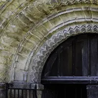 Heavy Norman arches of Durham Cathedral