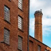 Classic red brick industrial mill Manchester