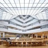 Modern university faculty building Cambridge