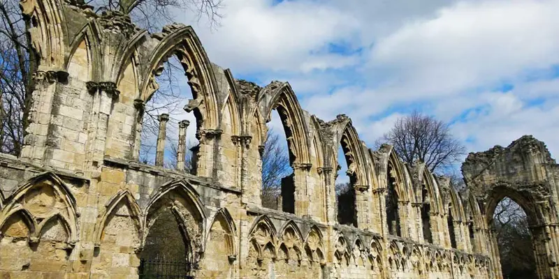 Ruins of St Mary's Abbey in Museum Gardens