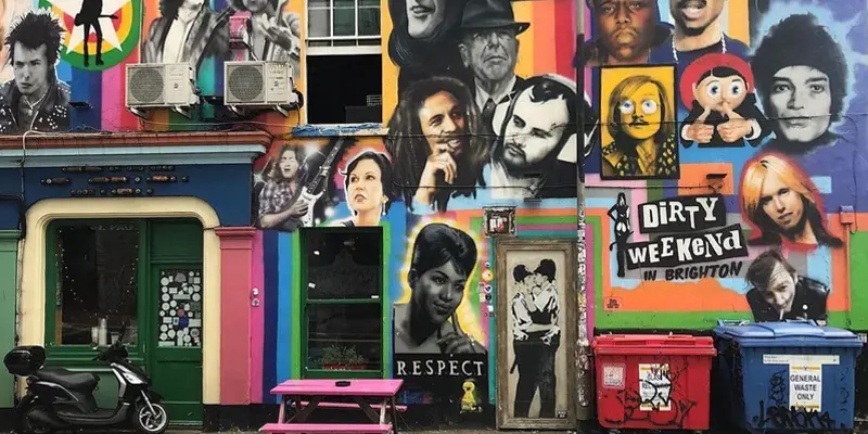 Colourful shops in the North Laine