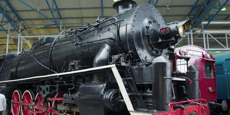 Vintage steam trains in the Railway Museum