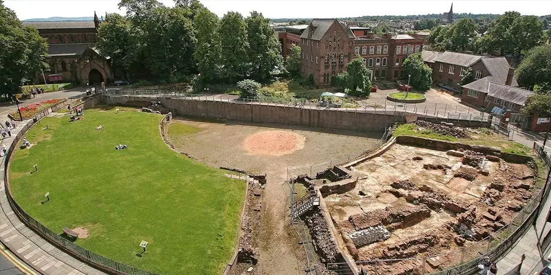 The ruins of the Roman Amphitheatre in Chester