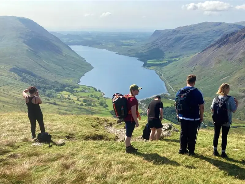 Hikers on Scafell Pike