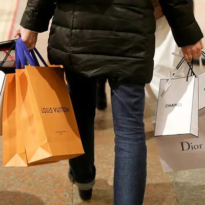 Shopping bags from designer stores