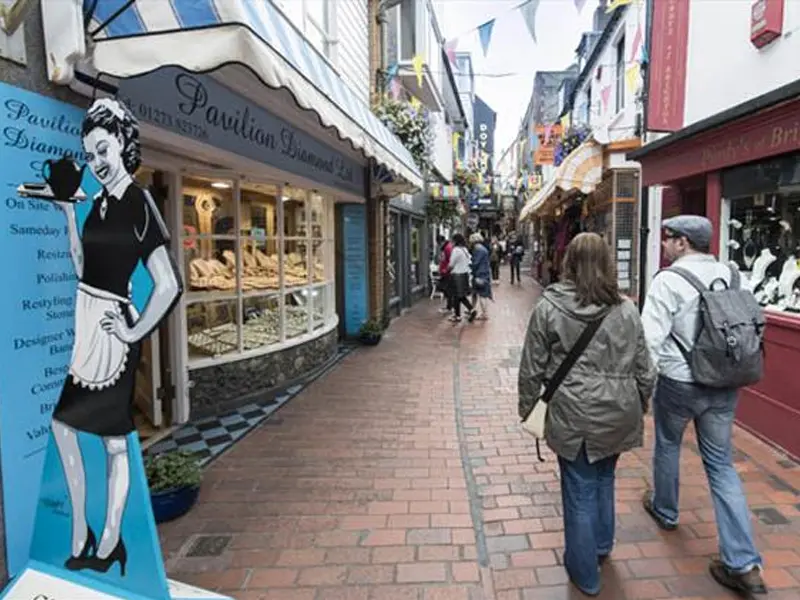 Narrow historic alleyways of The Lanes