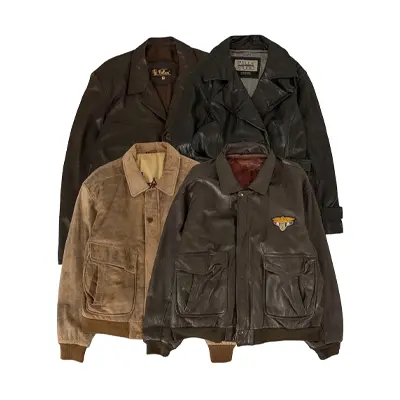 Rack of vintage jackets