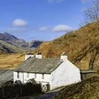 Whitewashed farmhouse in the hills
