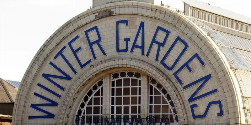 The grand entrance of the Winter Gardens