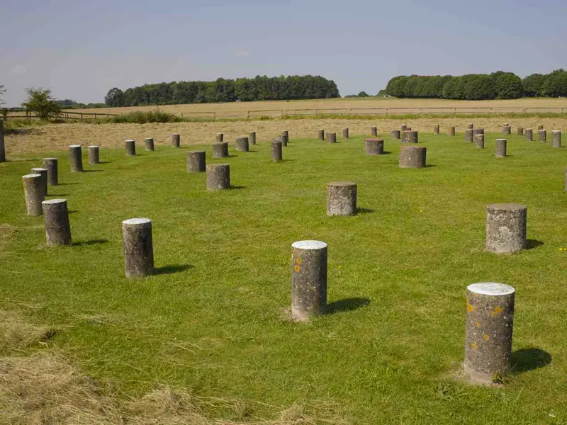 Concrete markers at Woodhenge