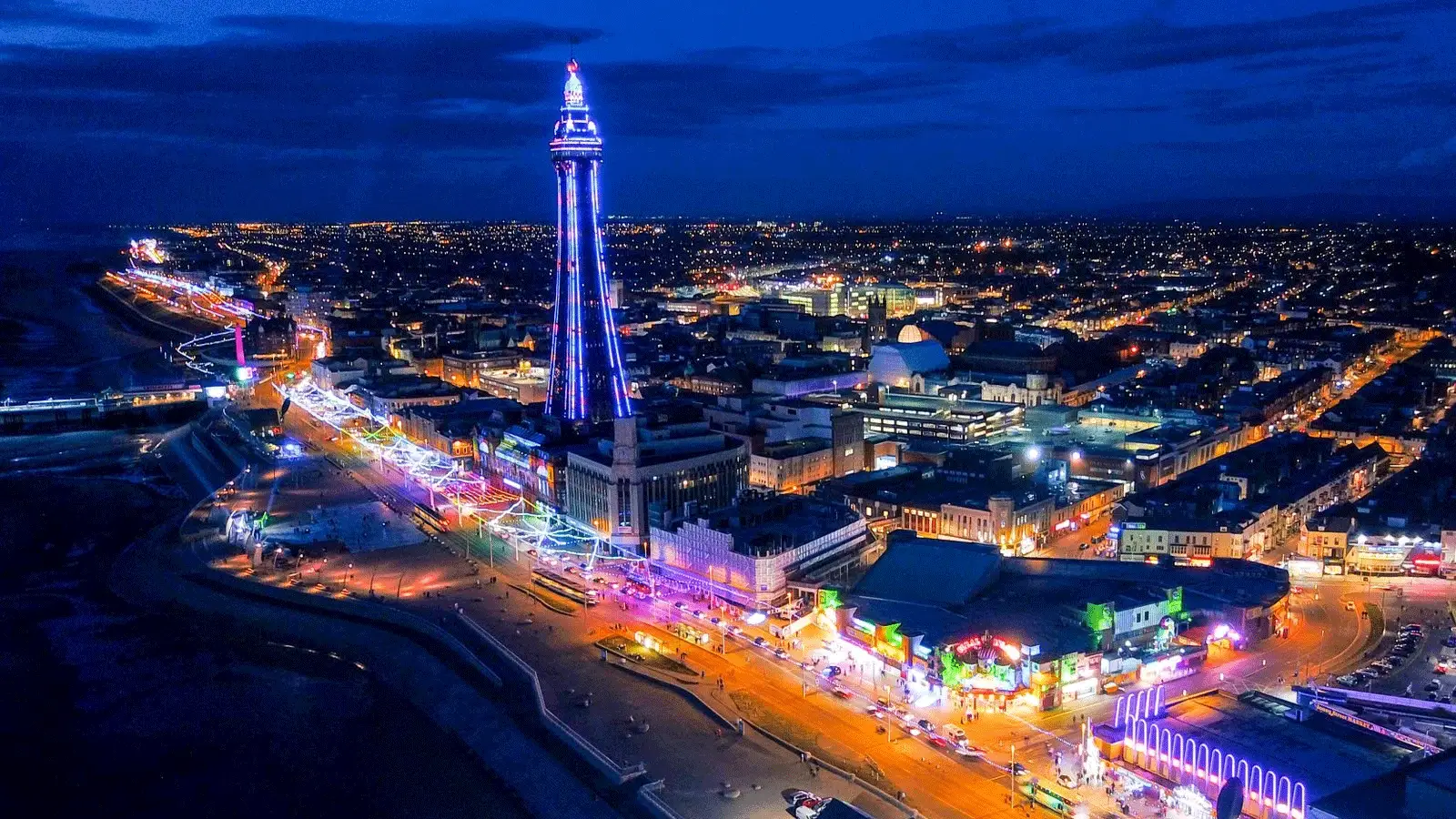 Blackpool Illuminations Visitor Guide Banner featuring the seafront lights on the Promenade