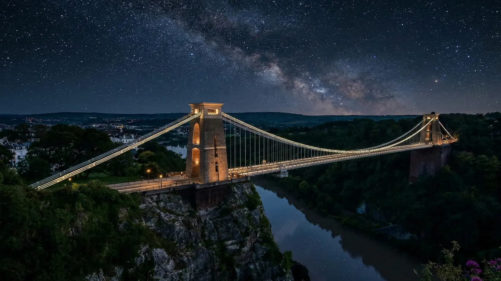 Clifton Suspension Bridge visitor guide banner featuring the iconic bridge over the Avon Gorge