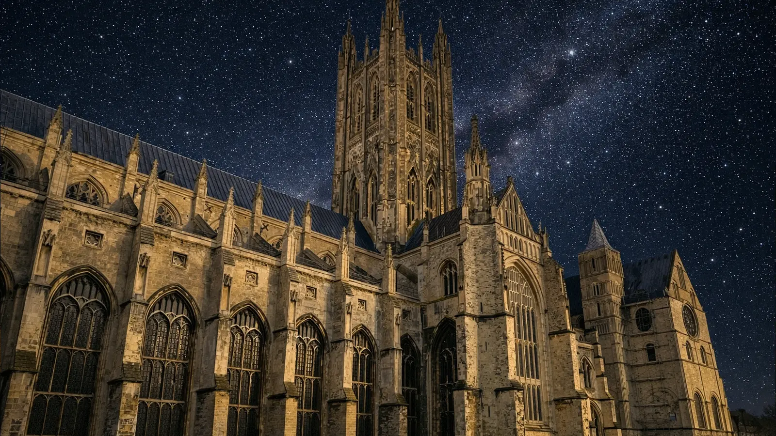 Canterbury Cathedral Visitor Guide Banner featuring the historic Gothic masterpiece
