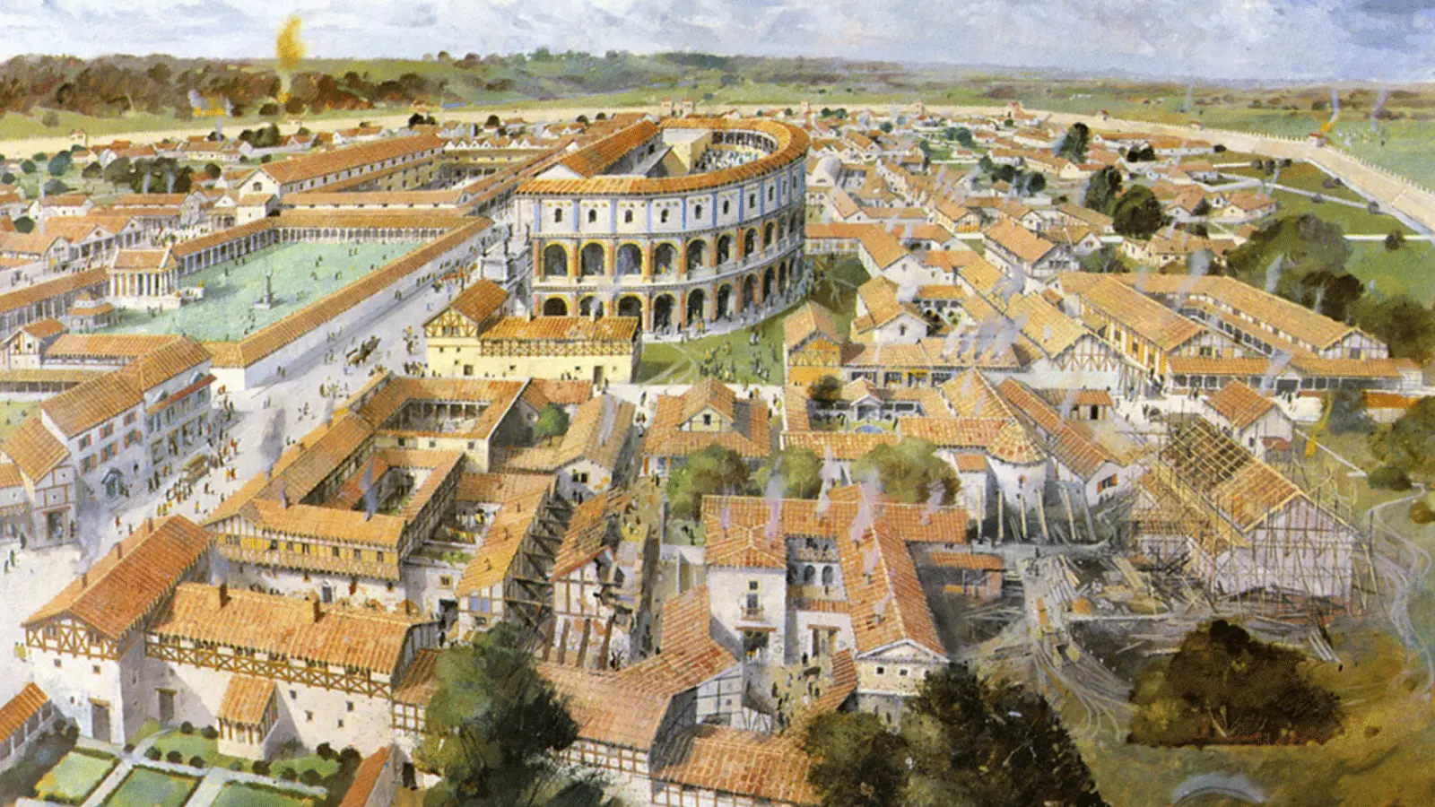 Canterbury Roman Museum Visitor Guide Banner featuring the historic Roman mosaic site