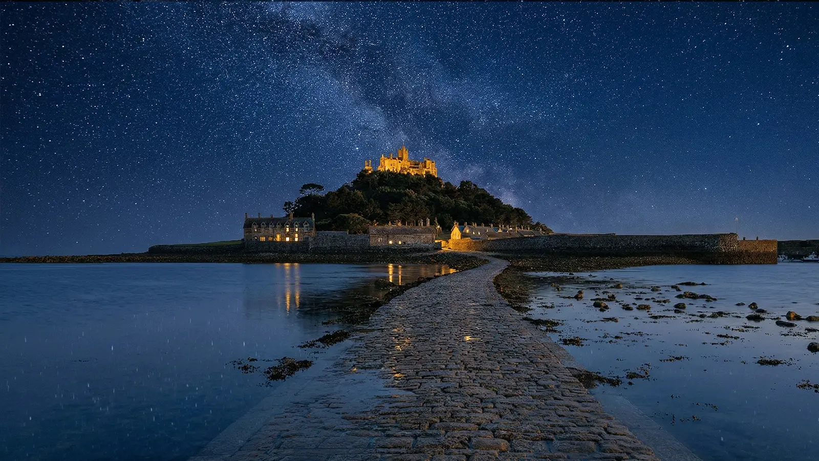 St Michael's Mount Visitor Guide Banner featuring the historic tidal island and castle