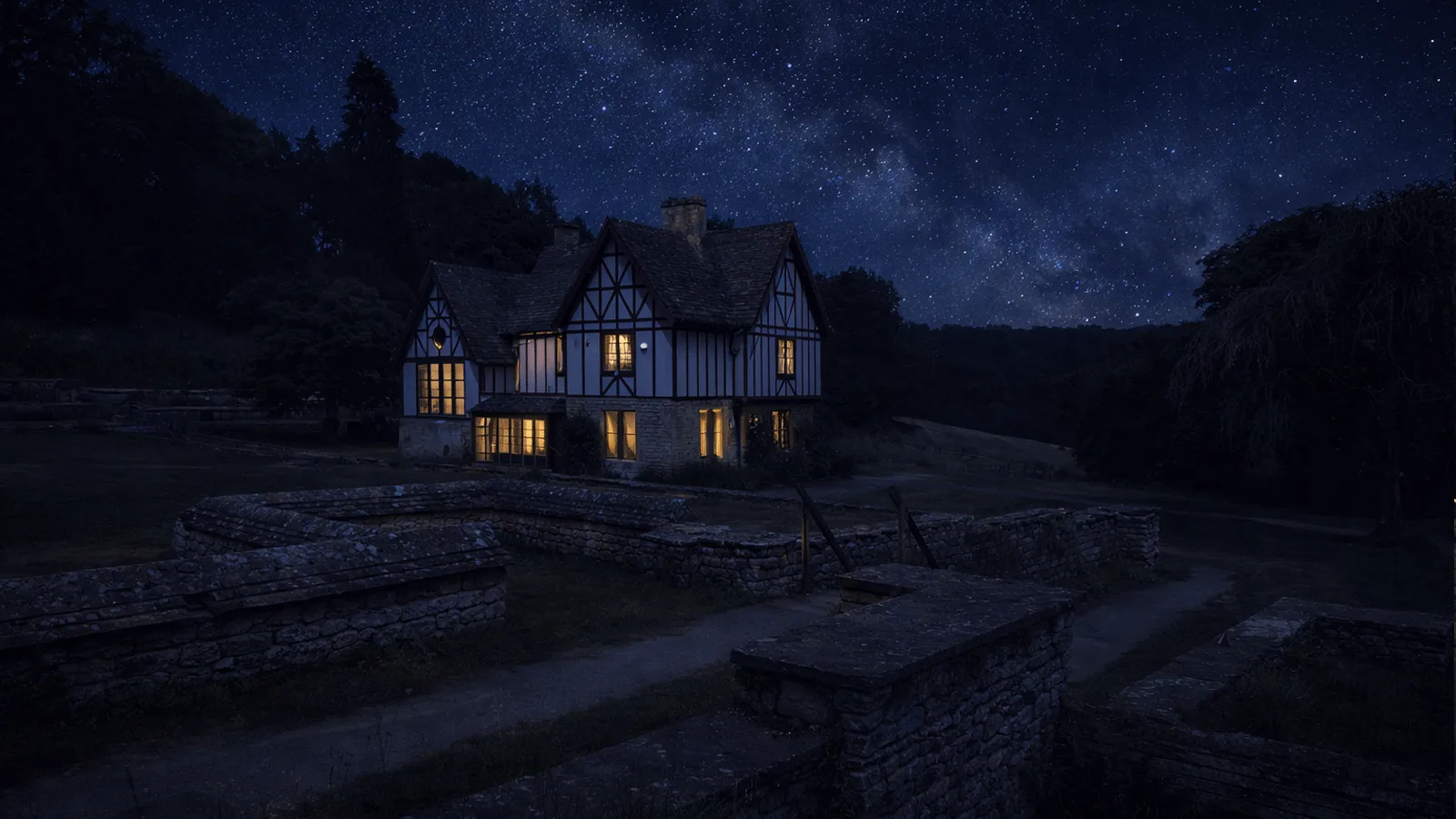 Chedworth Roman Villa Visitor Guide Banner featuring the historic ruins