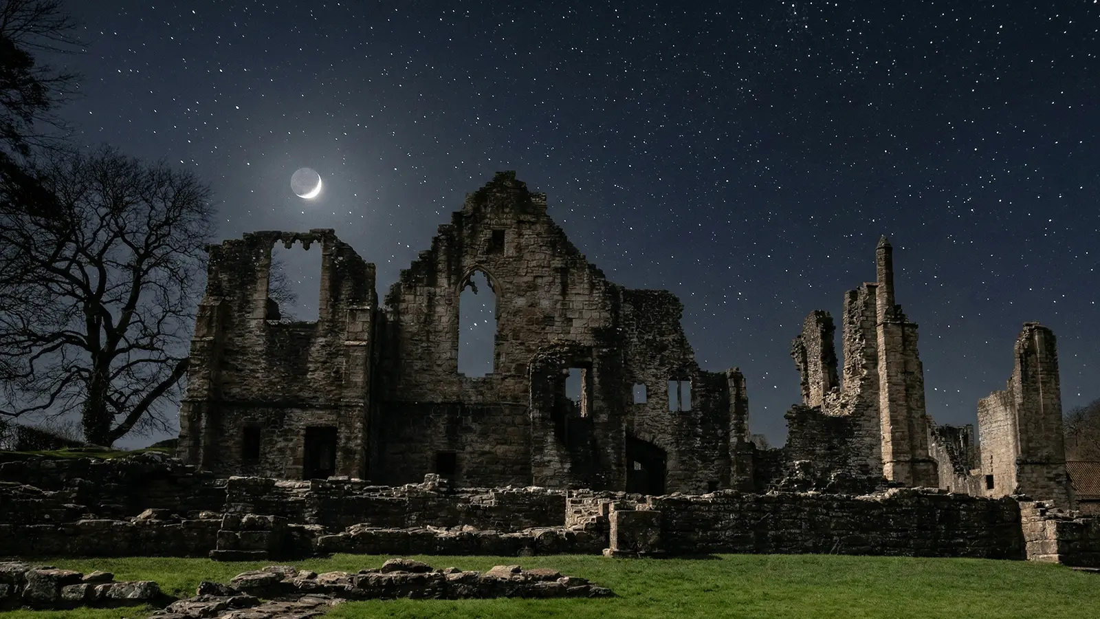 Durham Finchale Priory Visitor Guide Banner featuring the historic ruins