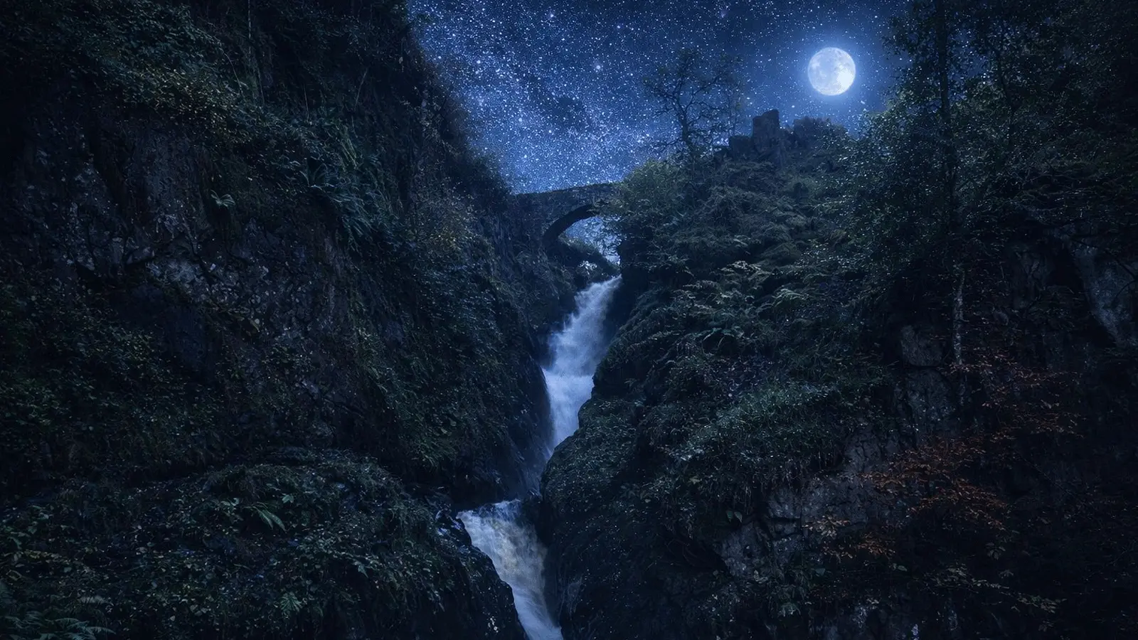 Aira Force Visitor Guide Banner featuring the waterfall in Lake District woodland