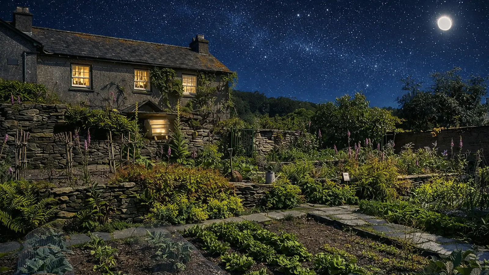 Hill Top Beatrix Potter House Visitor Guide Banner featuring the charming farmhouse