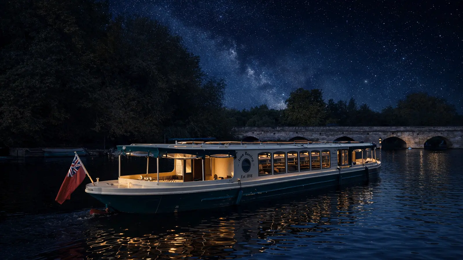 Stratford-upon-Avon River Boating guide banner featuring boats on the River Avon