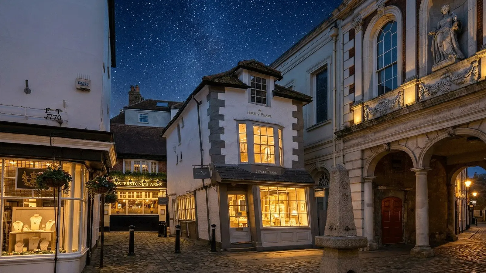 The Crooked House Windsor Visitor Guide Banner featuring the famous leaning building